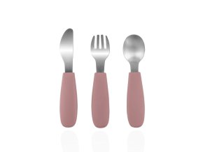 Zopa Silikónový detský príbor - Old Pink