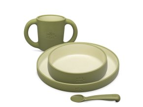 Interbaby Jedálenský set silikónový - Zelený