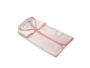 Interbaby Zamatová deka do kočíka Medvedík 80x90cm - Ružová