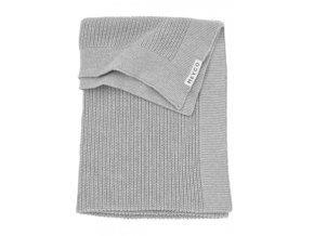 Meyco Pletená bavlnená deka RIB 75x100cm - Grey Melange