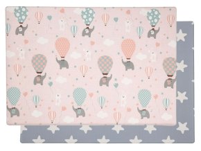 Lalalu Podložka na hranie Premium 200x140cm - Pink Elephant