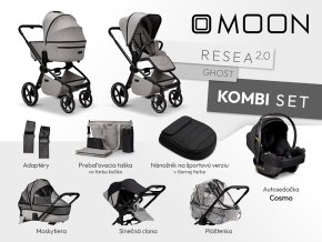 MOON Kombinovaný kočík RESEA 2.0 - Ghost