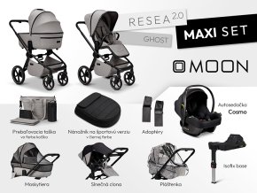 MOON Kombinovaný kočík RESEA 2.0 - Ghost