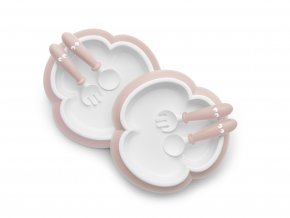 vyr 282 Baby Plate Spoon and Fork Powder Pink 2 pack