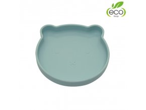 Bo Jungle Silikónový tanier s prísavkou Bear - Pastel Blue