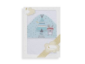 INTERBABY Osuška froté TEEPEE - Bielo/zelená