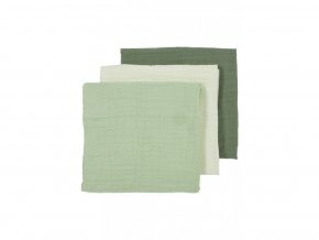 Meyco Mušelínové plienky 70x70cm 3ks - Offwhite/soft green/forest green