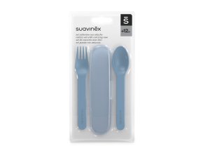 Suavinex Sada príborov s obalom GO Natural - Modrá
