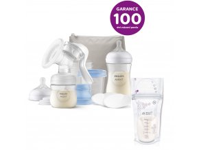 Philips AVENT Odsávačka mat.ml. manuálna štartovacia sada + Sáčky na materské mlieko 180 ml 25 ks