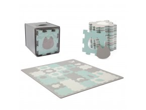 KINDERKRAFT Podložka penová puzzle Luno Shapes 185 x 165 cm Mint, 30ks, Premium
