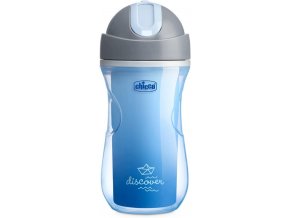 CHICCO Hrnček Sport termo so slamkou 266 ml modrý 14m+