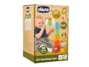 CHICCO Poháriky stohovacie farebné Eco+ 6m+