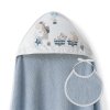 INTERBABY Osuška froté Zvieratká 100x100cm + Podbradník - Petrolejová
