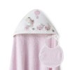 INTERBABY Osuška froté Zvieratká 100x100cm + Podbradník - Ružová
