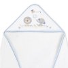 interbaby-osuska-frote-slonik-s-drakom-100x100cm-podbradnik - Bielo/modrá