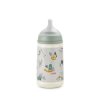 Suavinex Dojčenská fľaša WALK fyziologická M silikón 270ml - Zelená