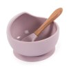 Bo Jungle Silikónová miska s prísavkou a lyžičkou - Pastel Pink