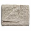 Mushie pletena detska deka z organickej bavlny vzorkovana Beige