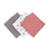 PETITE&MARS Sada plienok bambusová mušelínová 3ks Moussy - Rose rainbow