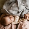 PETITE&MARS Prikrývka bambusová mušelínová 2ks Misty - Grey planes