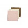 Meyco Mušelínové plienky 70x70cm 3ks - Offwhite/soft pink/toffee