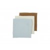 Meyco Mušelínové plienky 70x70cm 3ks - Offwhite/light blue/toffee