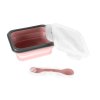 Zopa Silikónový desiatový box s príborom malý - Old Pink