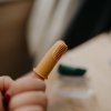 PETITE&MARS Sada silikónových zubných kefiek na prst - Ochre/Green