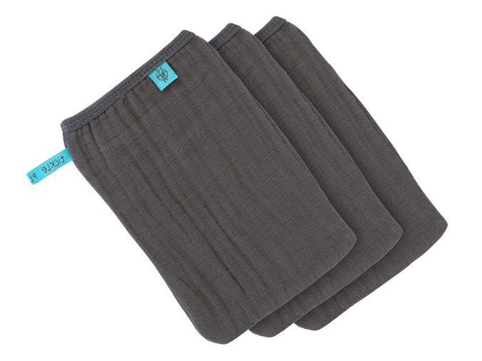 Muslin Wash Glove Set 3 pcs 2021 anthracite