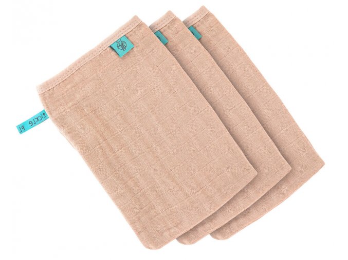 Muslin Wash Glove Set 3 pcs 2021 light pink