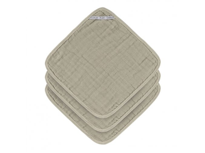 Muslin Washcloth Set 3 pcs olive