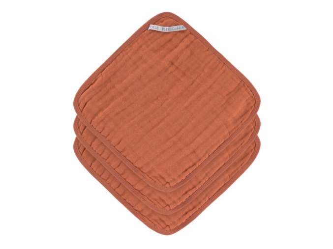 Muslin Washcloth Set 3 pcs rust