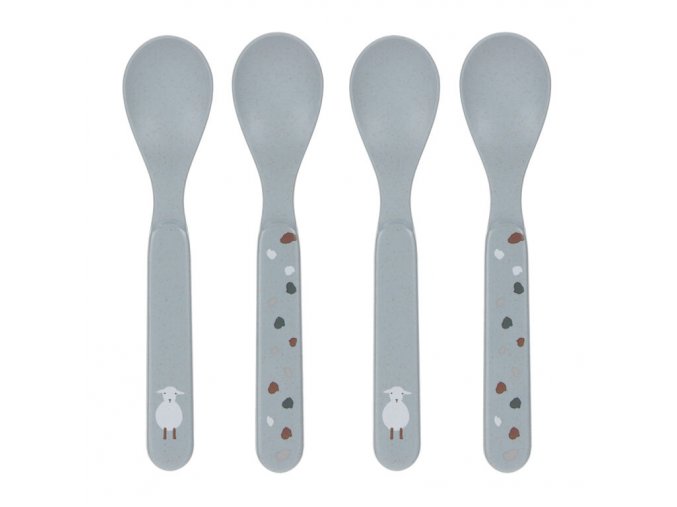 Spoon Set PP/Cellulose Tiny Farmer Sheep/Goose blue