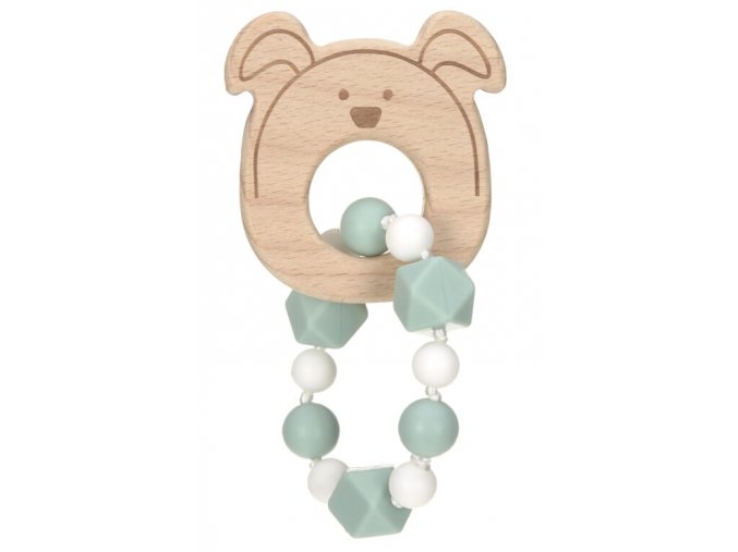 Teether Bracelet Wood/Silicone Little Chums dog