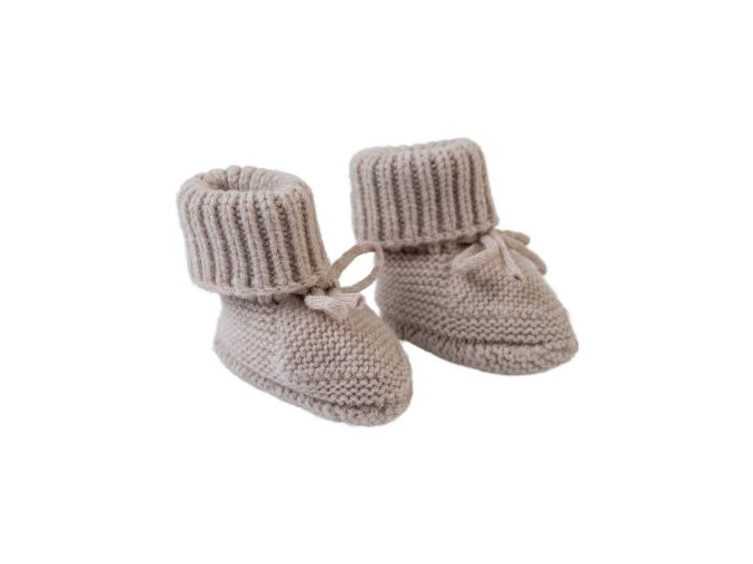 LODGER Slipper Folklore Merino Wool Beige 0 - 6 měsíců