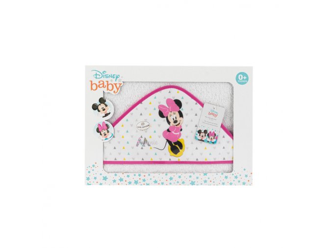 INTERBABY | Osuška froté MINNIE - BIELO/RUŽOVÁ