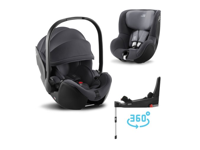 Autosedačka set Baby-Safe 5Z+Flex Base 5Z+Autosedačka Dualfix 3 i-Size, Midnight Grey
