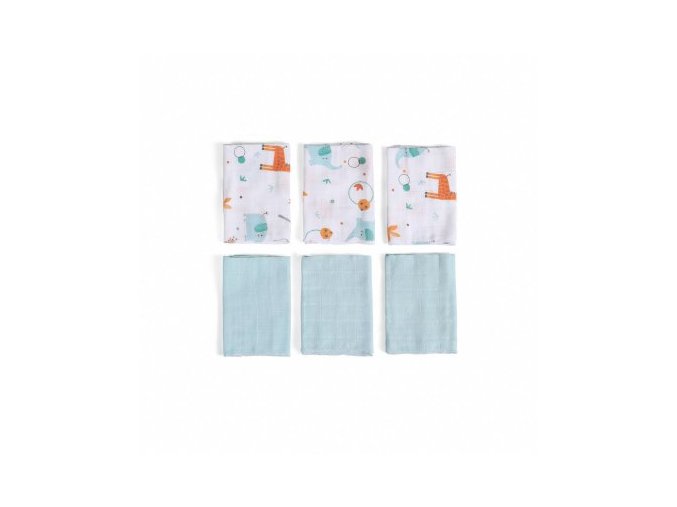 FUNNABABY Plenka 6 ks Girrafe Blue 30 x 30 cm