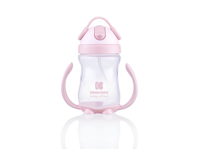 Hrnček so silikónovou slamkou 300ml 12m+ Pink