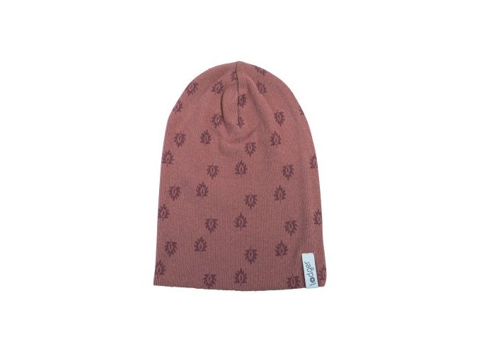 LODGER Beanie Print Rib Rosewood 0 - 6 měsíců