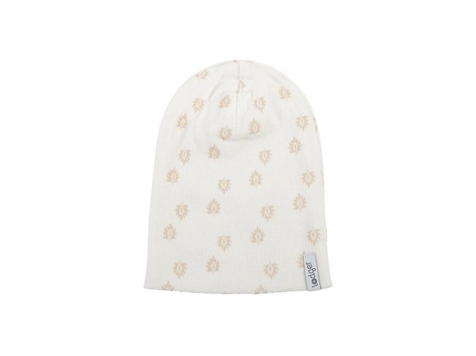 LODGER Beanie Print Rib Cloud Dancer 6 - 12 měsíců