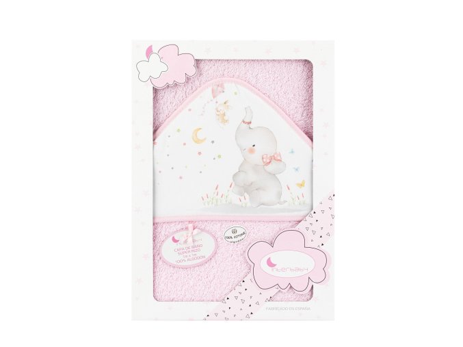 INTERBABY OSUŠKA froté Slon 100x100cm Varianta: ružová
