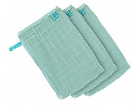 Muslin Wash Glove Set 3 pcs 2021 mint