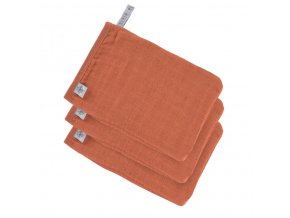 Muslin Wash Glove Set 3 pcs rust