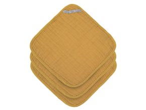 Muslin Washcloth Set 3 pcs 2021 mustard