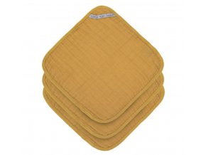 Muslin Washcloth Set 3 pcs 2021 mustard