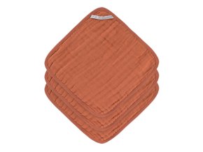 Muslin Washcloth Set 3 pcs rust