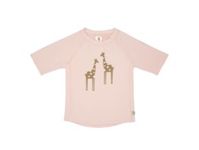 Short Sleeve Rashguard giraffe powder pink 07-12 mo.