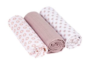 Swaddle blanket 85x85 Little Chums Star light pink