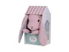 Effiki Plyšový zajačik Effik v domčeku Ružový so šedými ušami Varianta: Veľ. M